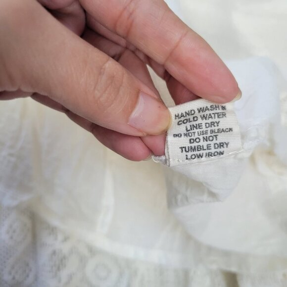 Boho Me Embroidered Crochet High Low Long Sleeve Dress - Size Small - Picture 10 of 12